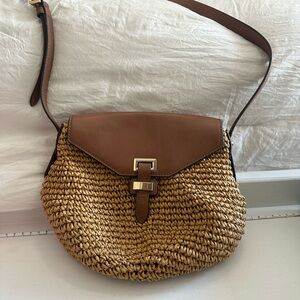 Brown Woven Crossbody Bag